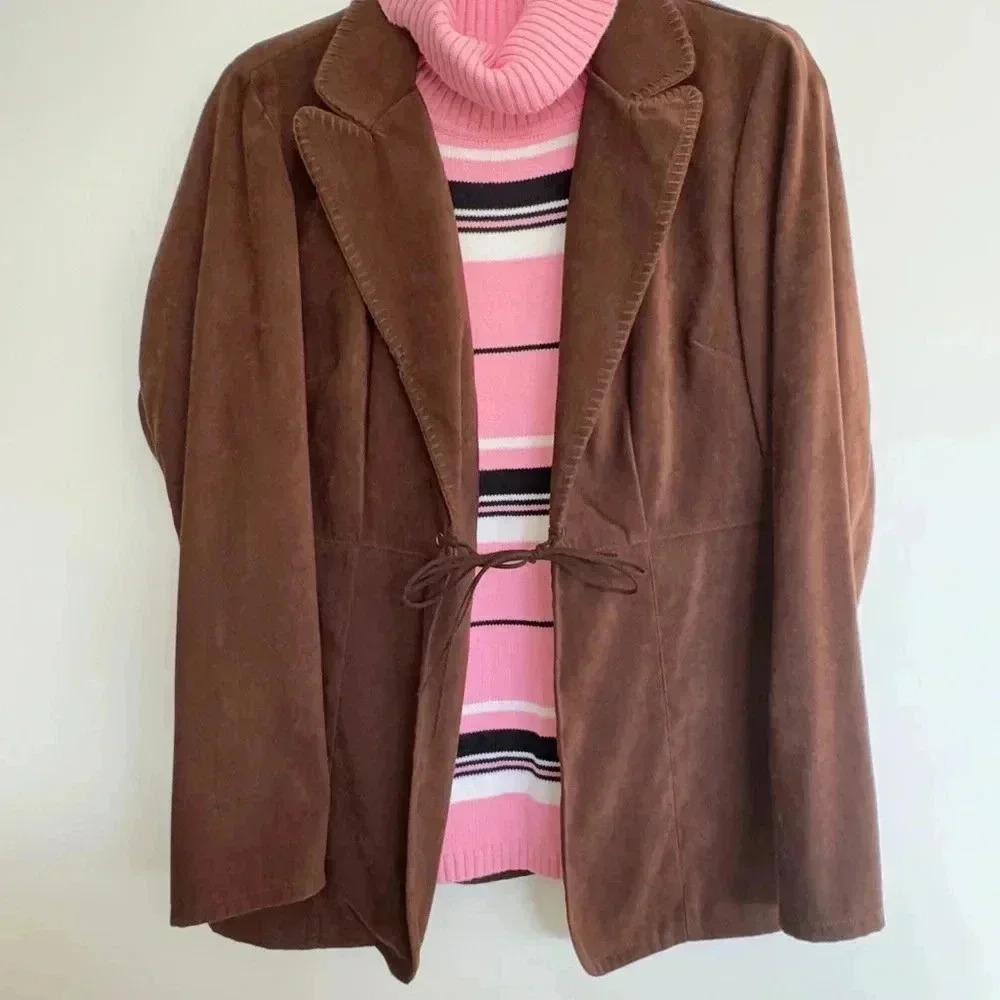 Vintage Pink Striped Turtleneck Sweater Vest - Size XL - Picture 6 of 6